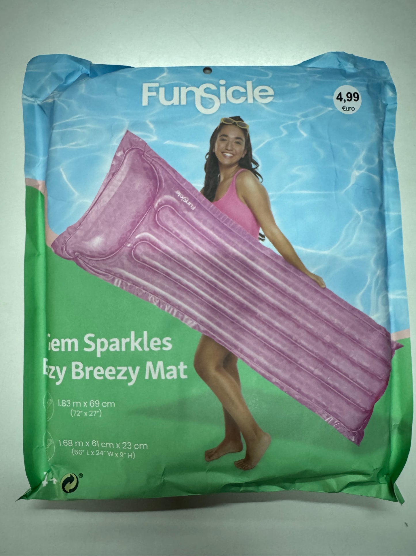 Funsicle Gem Sparkles Ezy Breezy Luftmatratze – Rosa/Lila