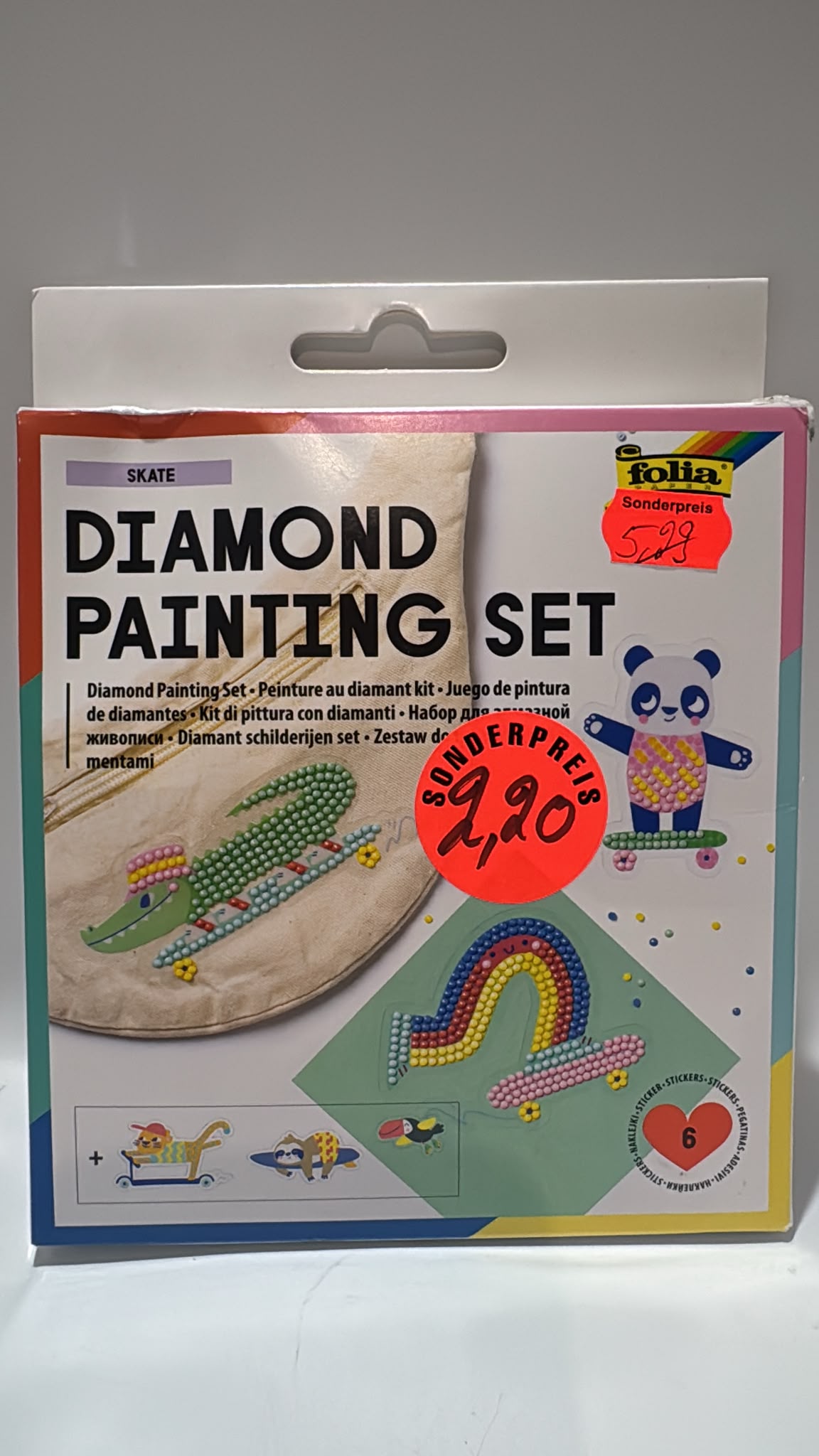 Diamond Painting SKATE für Kinder | Sticker Bastelset