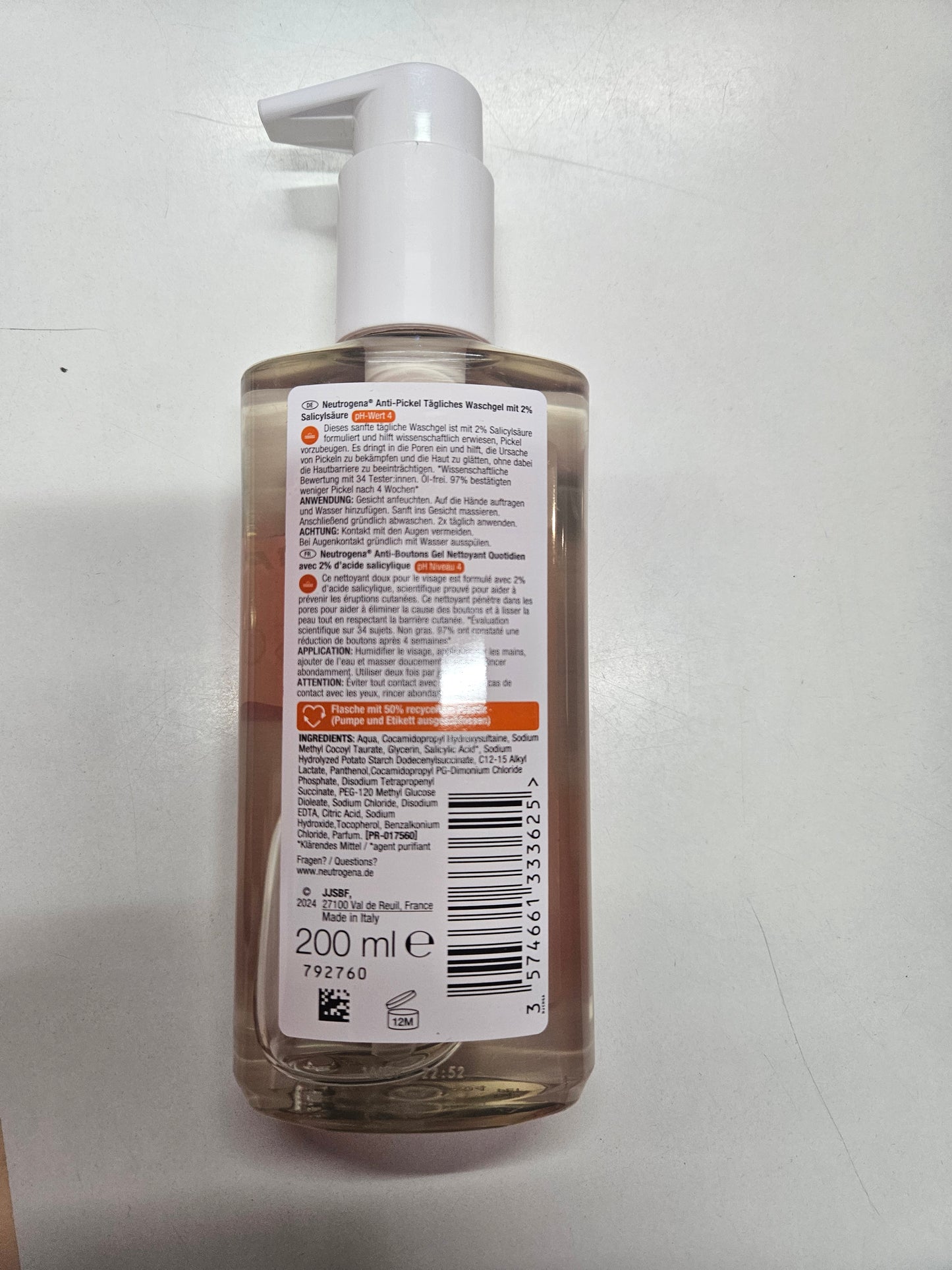 Neutrogena Anti-Pickel Waschgel 2 % Salicylsäure – täglich