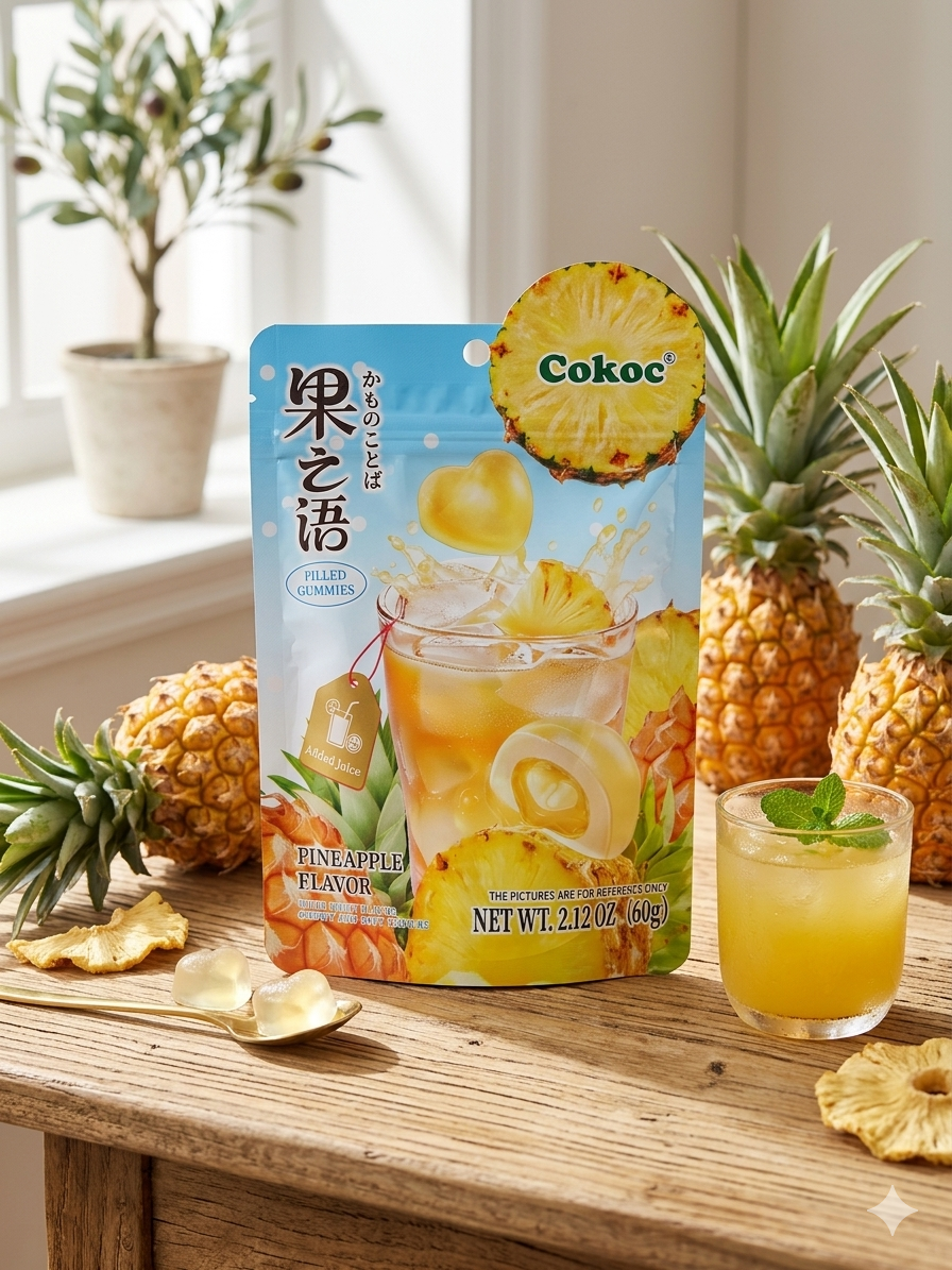 Cokoc Pineapple Gummies 60g – Fruchtgummi mit flüssigem Kern