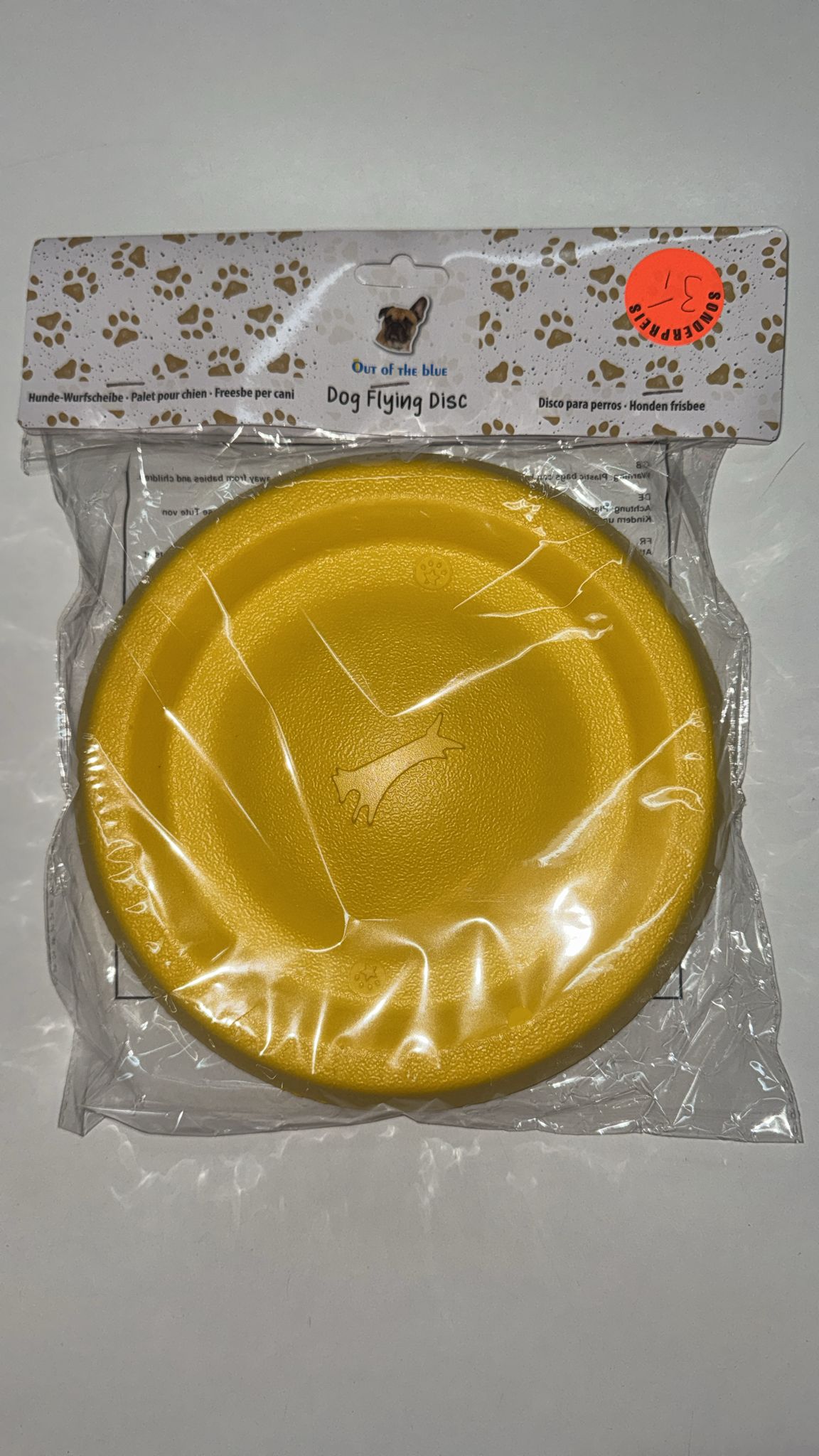 Spielzeughund Frisbee Gelb 22 cm – Leicht & Robust aus Schaumgummi