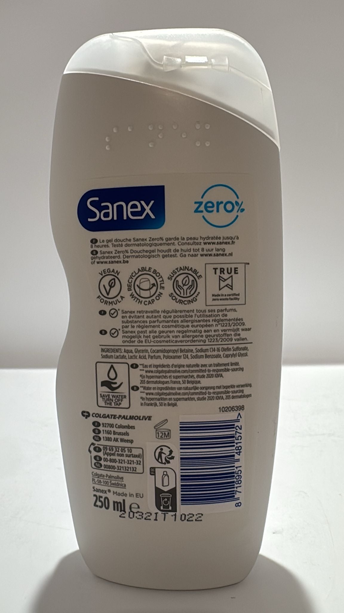 Sanex Zero Hydrating Duschgel 250 ml