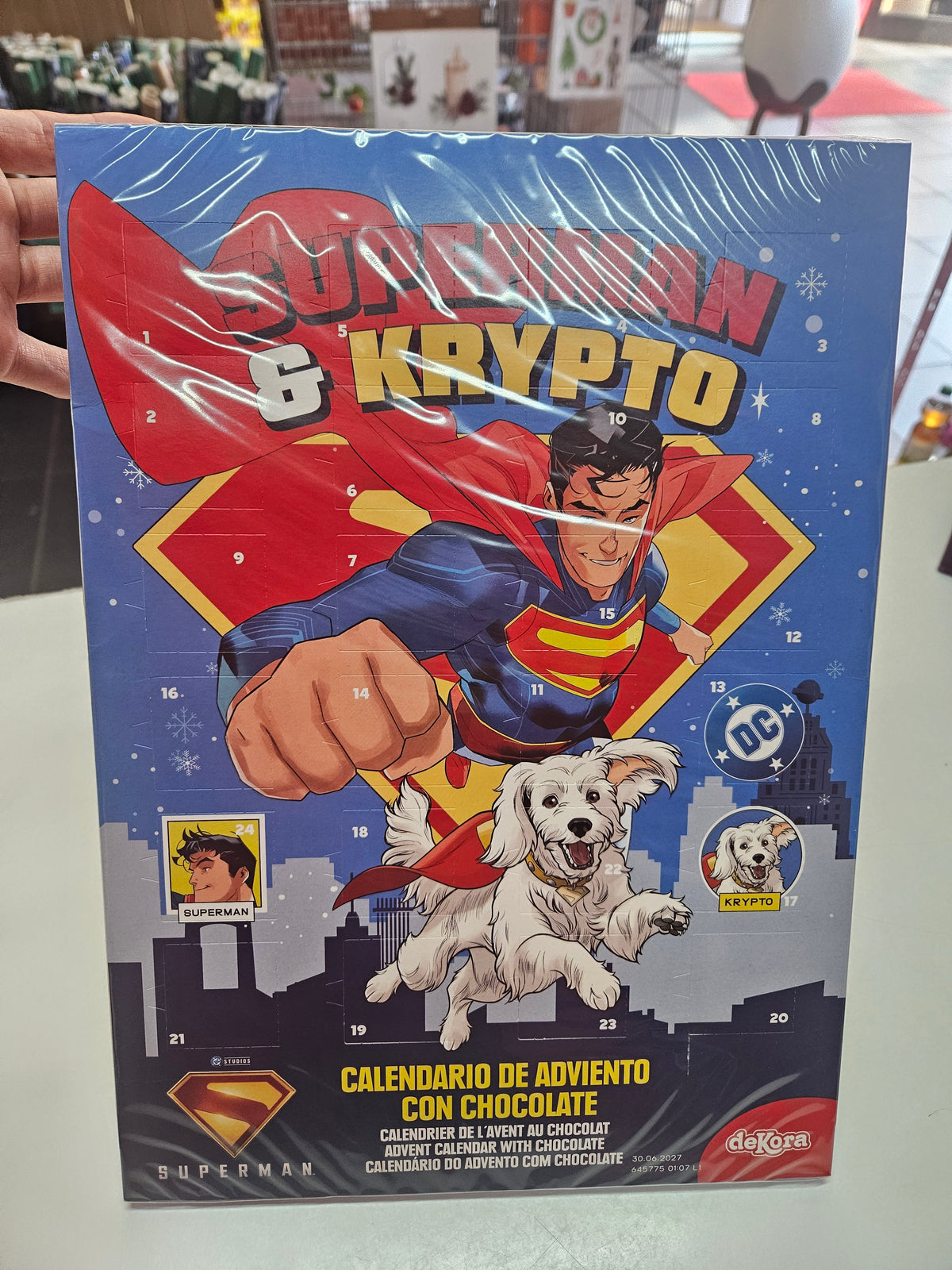 deKora Superman & Krypto Schokoladen-Adventskalender 50g