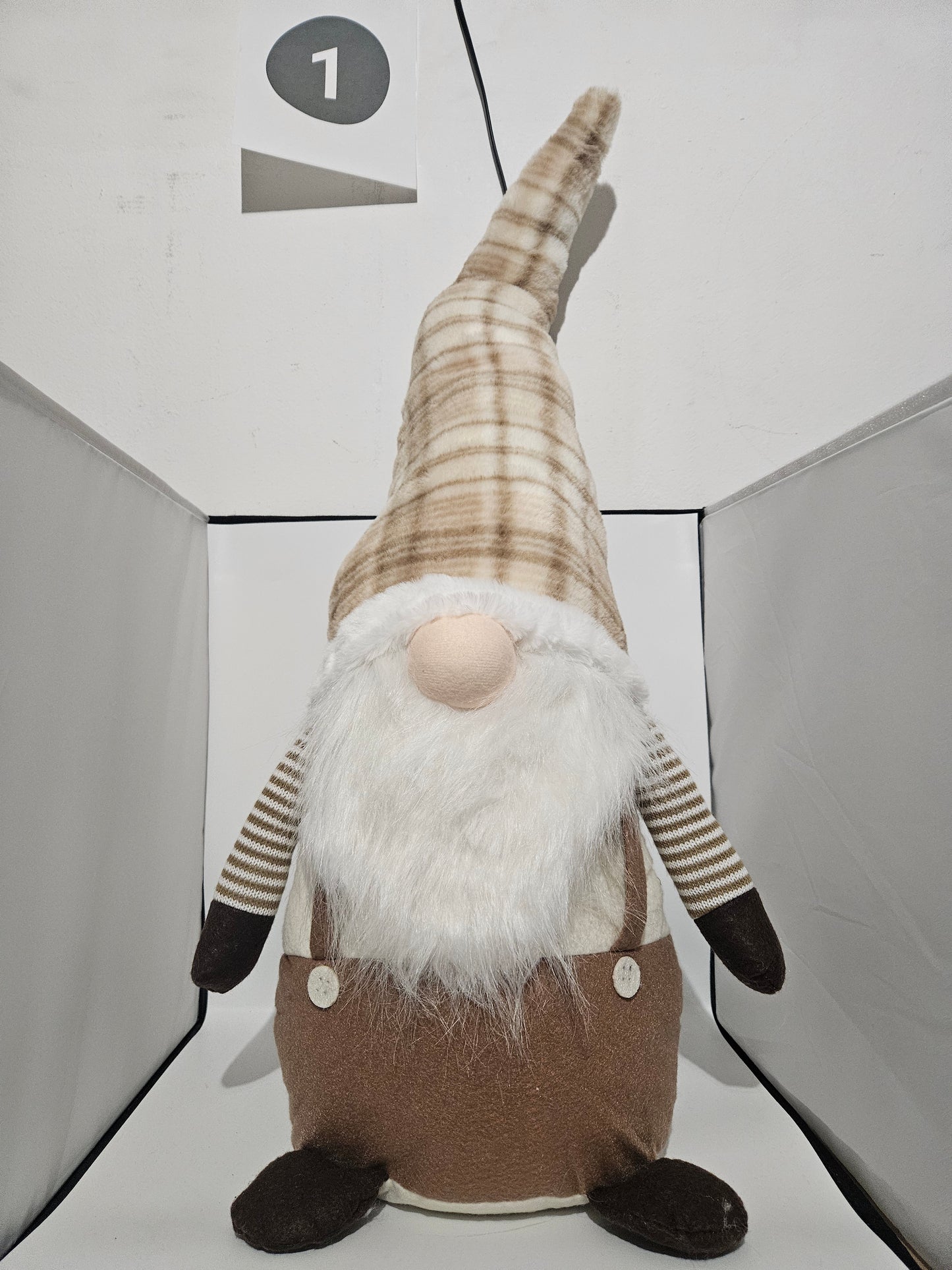 Deko Zwerg Wichtel Figur Beige Braun 85cm