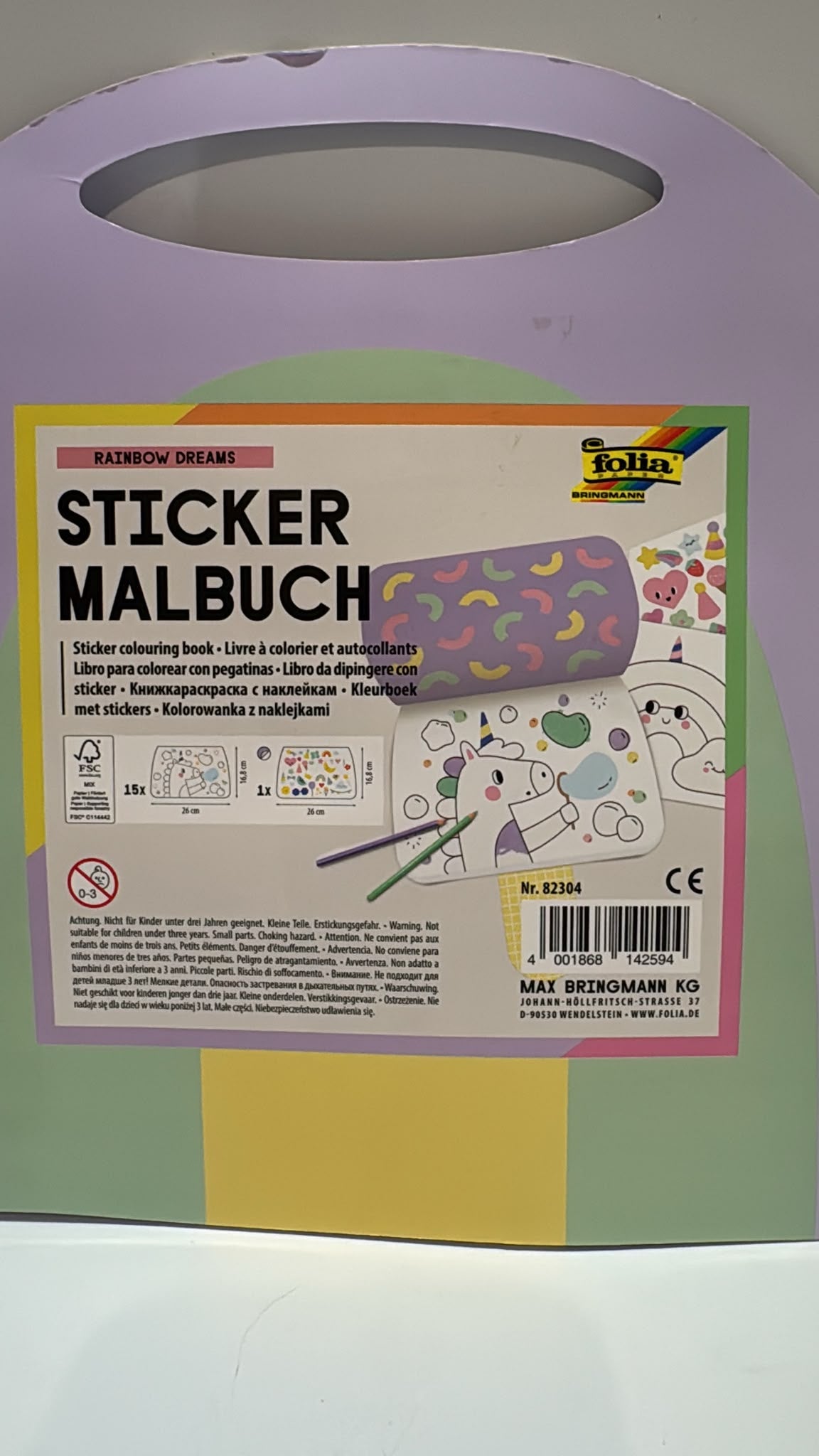 Sticker-Malbuch „Rainbow Dreams“ mit Tragegriff