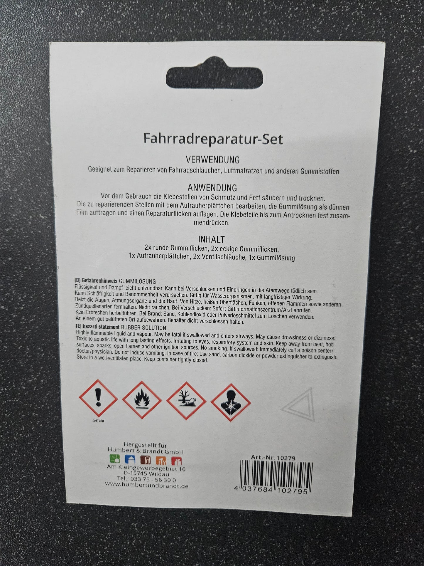 Fahrradreparatur-Set 7-teilig – Flickzeug für Schläuche & Gummimaterialien