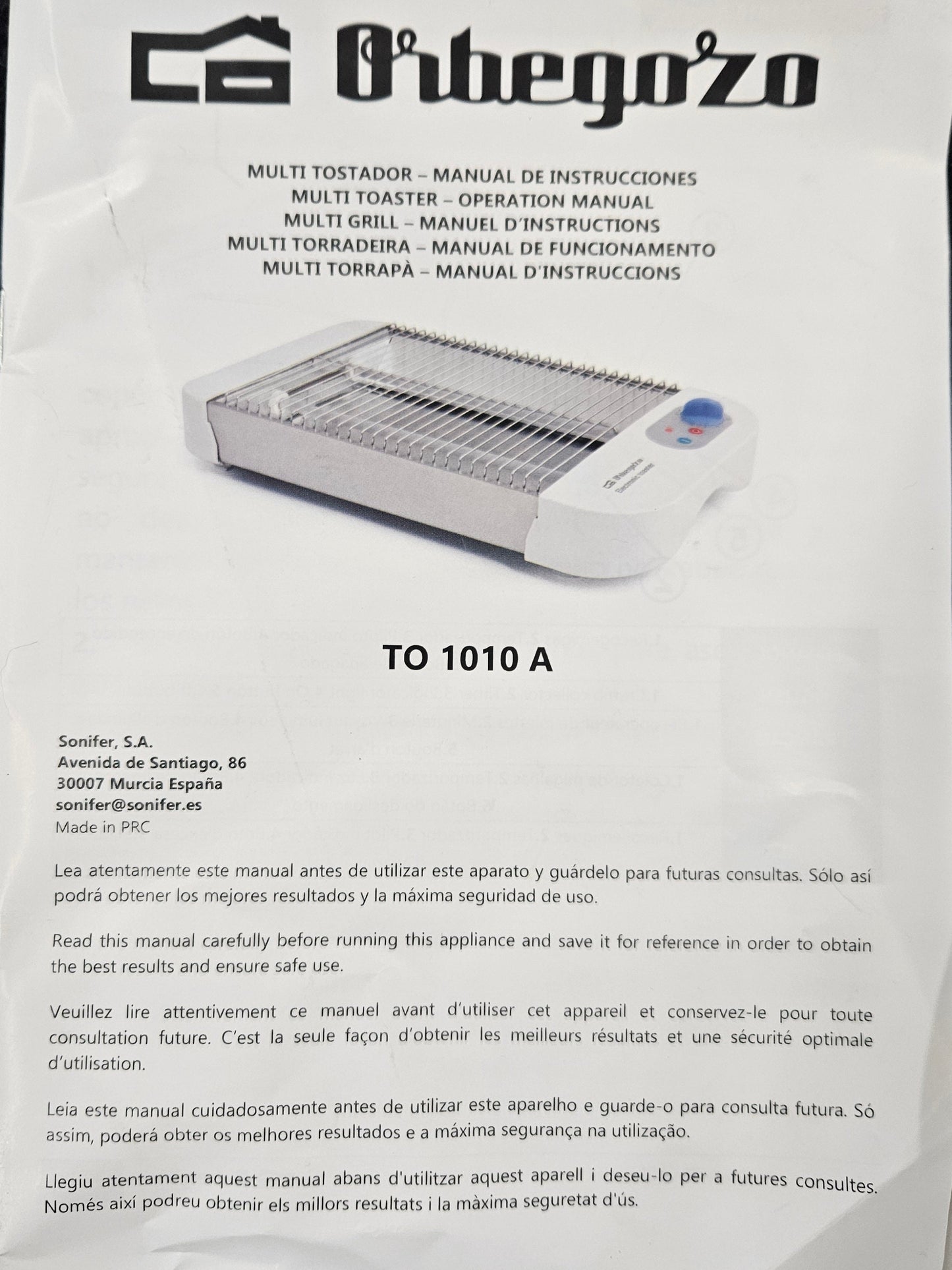 Horizontal Toaster – 600 W, Multipan