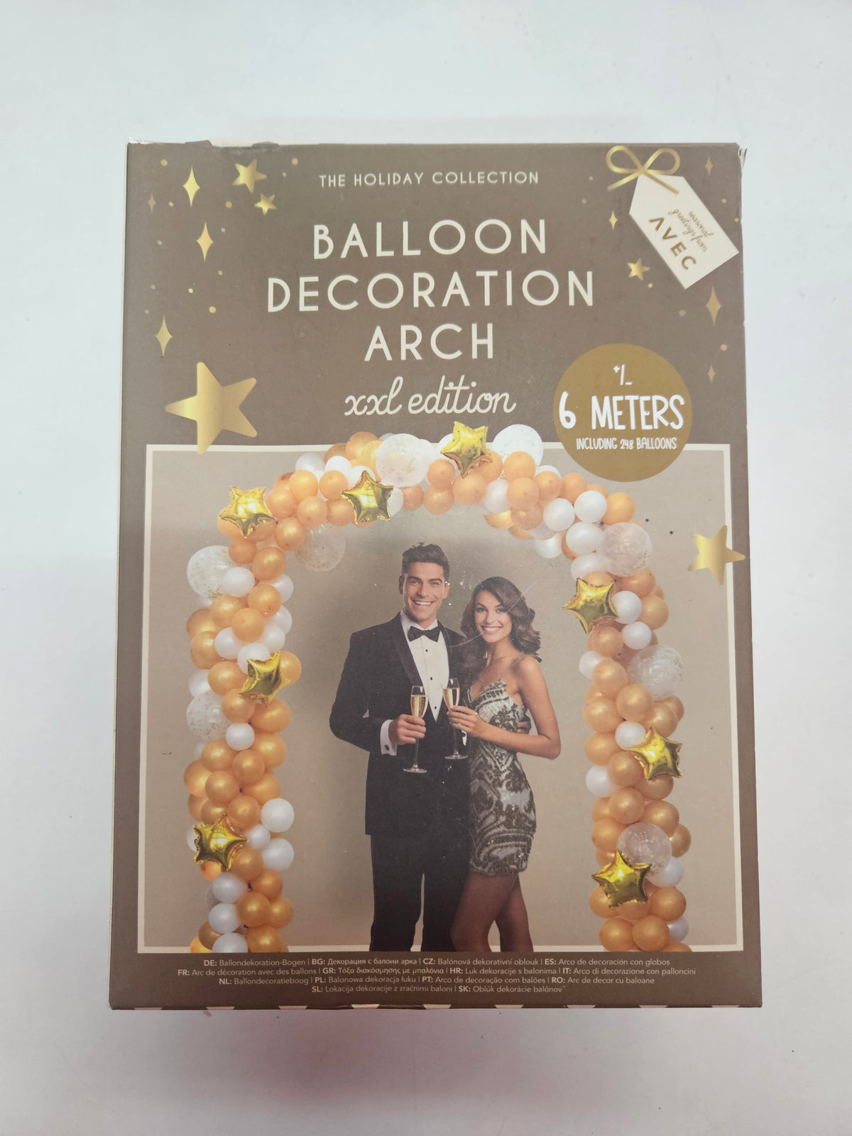 XXL Ballonbogen Set 6 Meter mit 248 Luftballons Gold