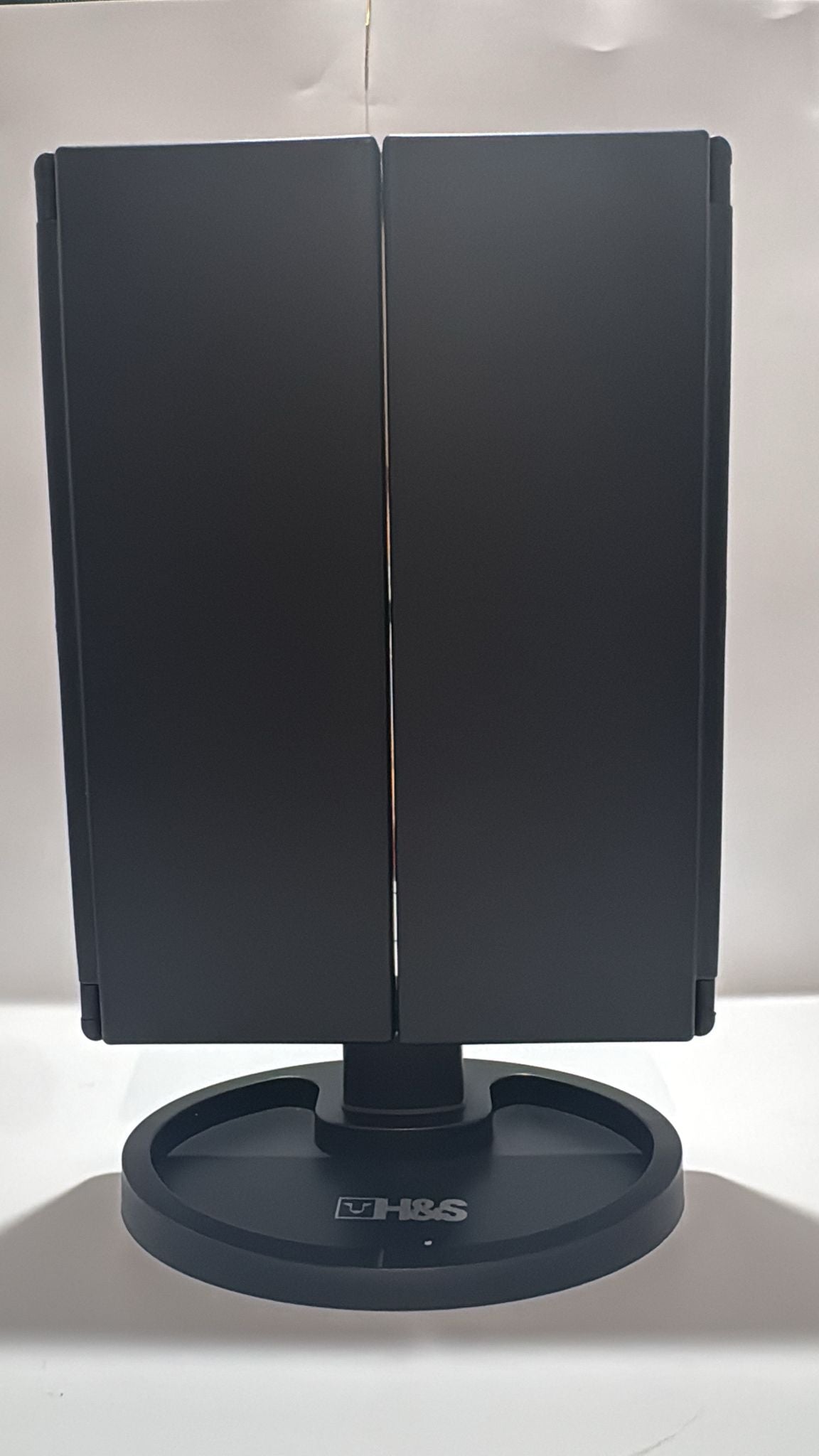 LED Tri-Fold Make-up Spiegel mit Licht & Vergrößerung Schwarz