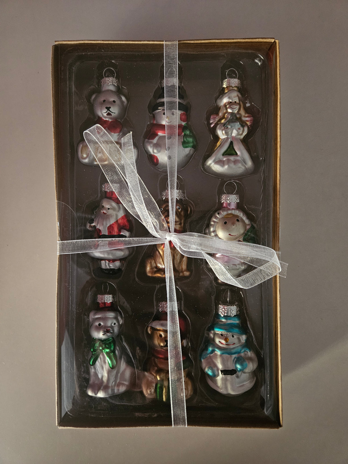 Glasfiguren Baumschmuck 9er Set Weihnachtsdeko
