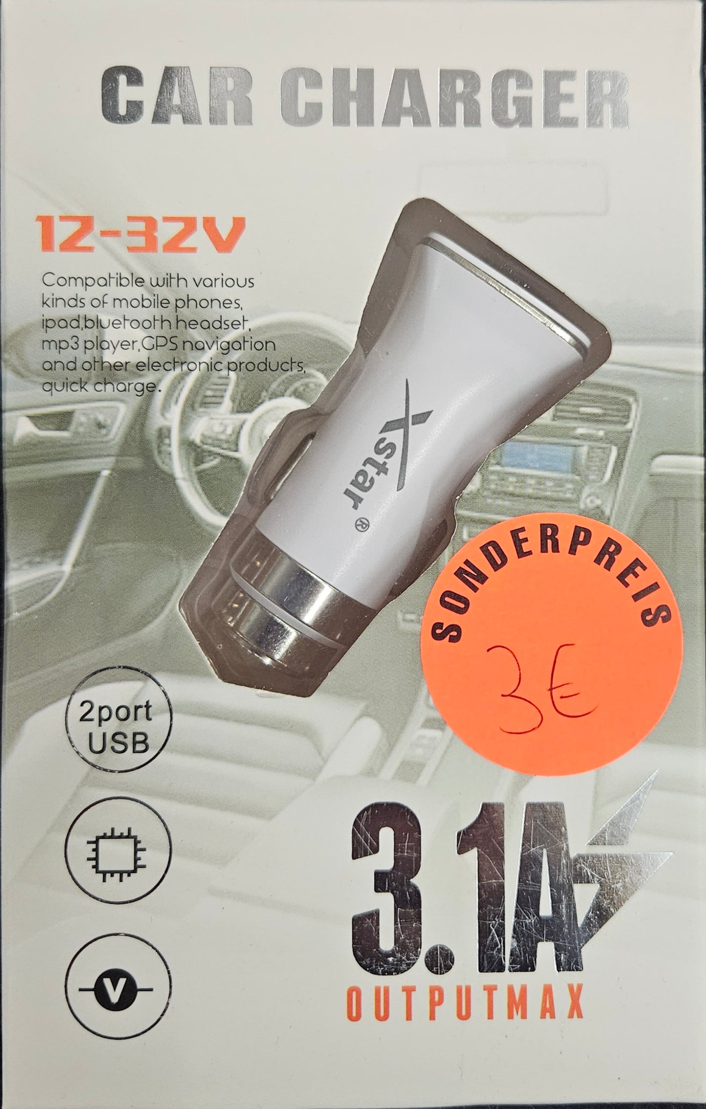 Xstar USB Car Charger 3.1A 2-Port Kfz Ladegerät