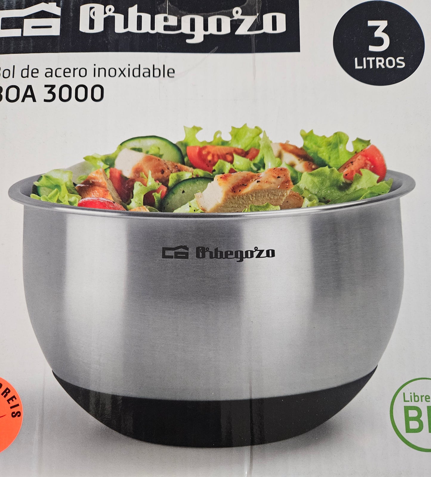 Orbegozo BOA 3000 Edelstahlschüssel 3 L mit Deckel BPA-frei