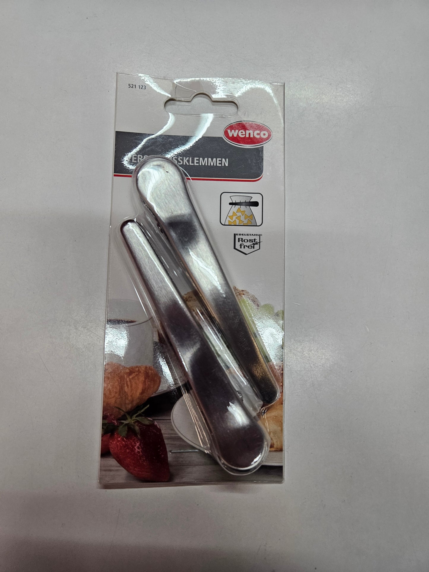 Wenco Edelstahl Verschlussklemmen 2er Set – 11 cm Beutelclips