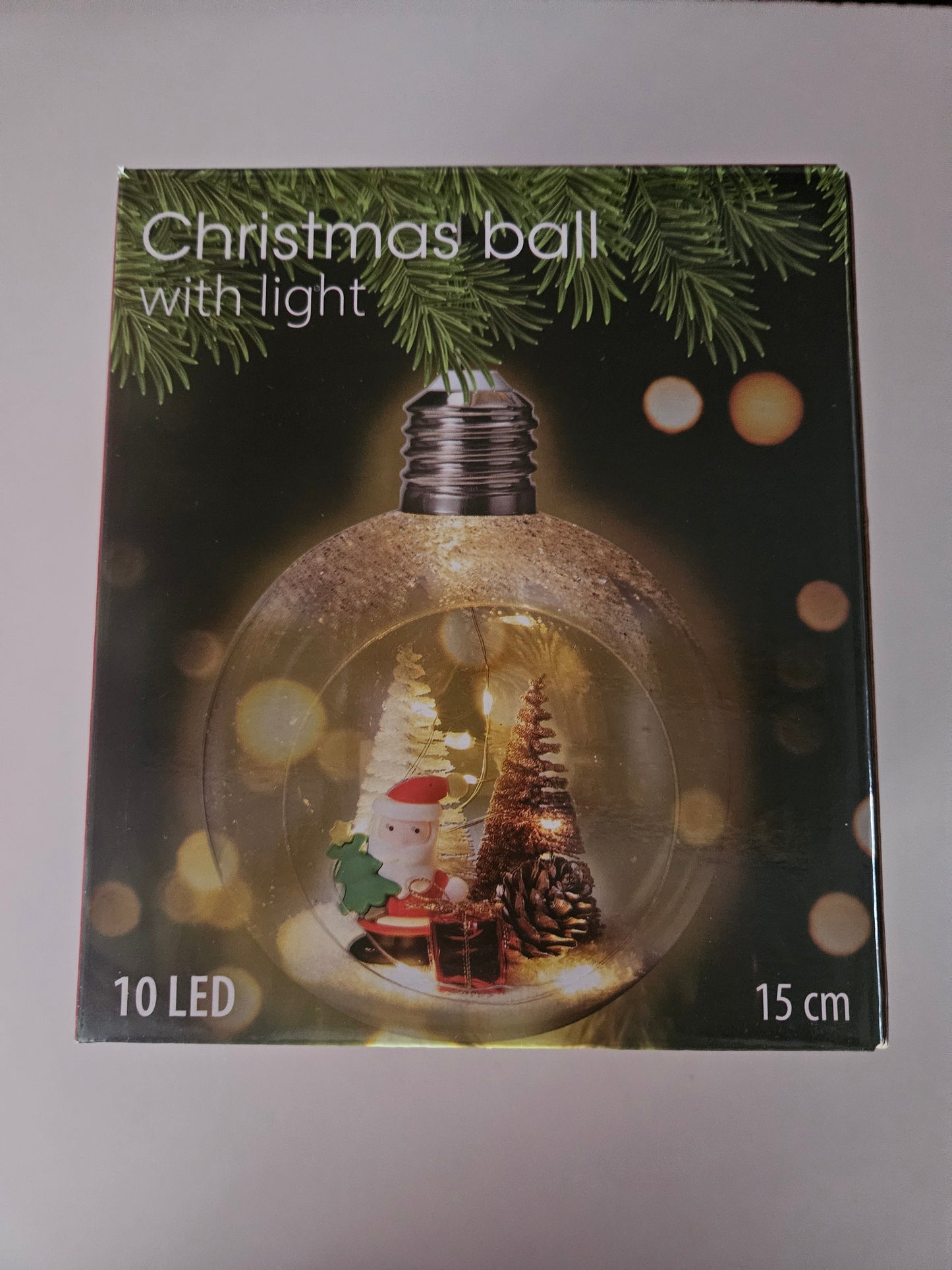 LED Christbaumkugel 10 LED Weihnachtsmann 15cm
