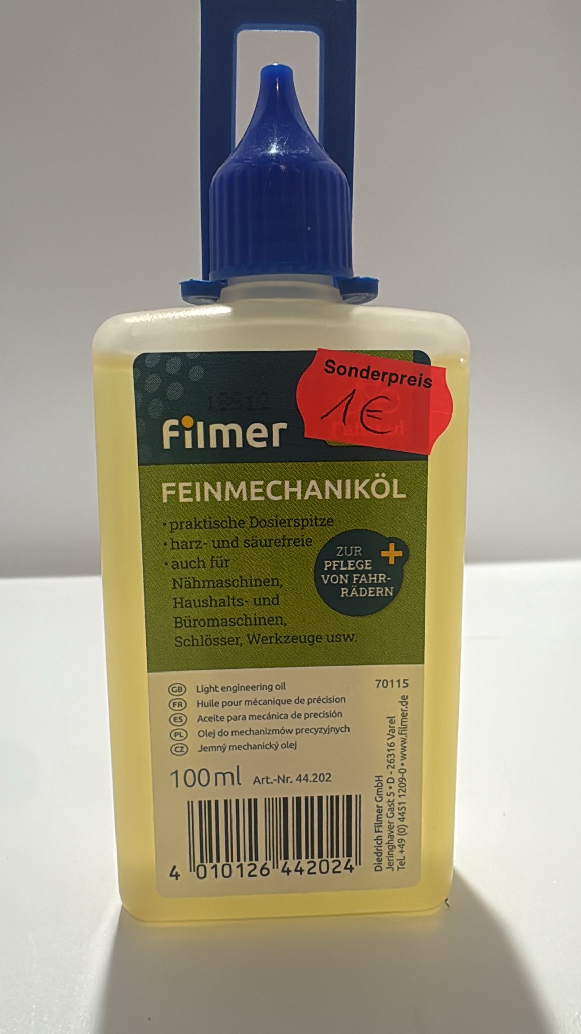 Filmer Feinmechaniköl 100 ml – harzfreies Universalöl
