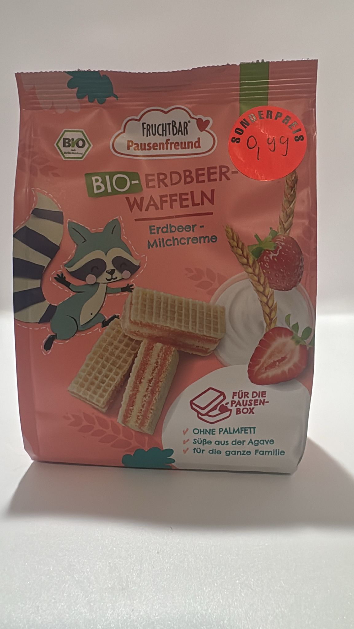 FruchtBar Bio Erdbeer-Waffeln 100g | Pausenfreund