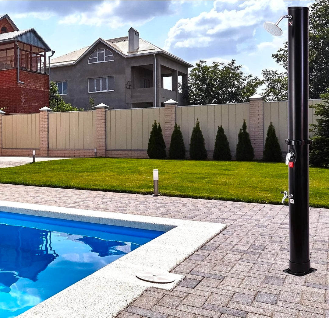 DMS Solardusche 35 L – Gartendusche & Pooldusche | Warmes Wasser ohne Strom