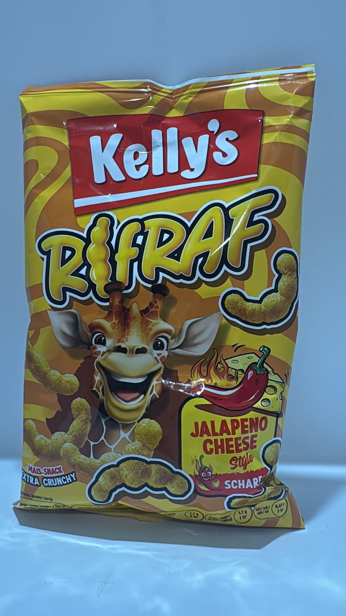 Kelly's RifRaf Jalapeno Cheese Style 75g – Extra Crunchy Snack
