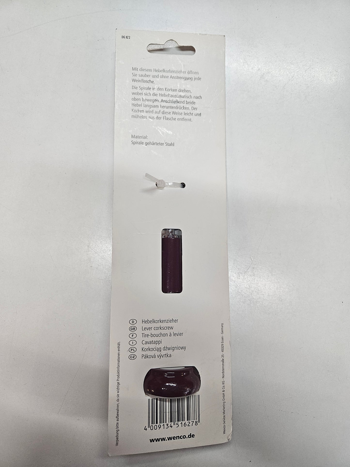 Wenco Hebelkorkenzieher – müheloses Öffnen von Weinflaschen