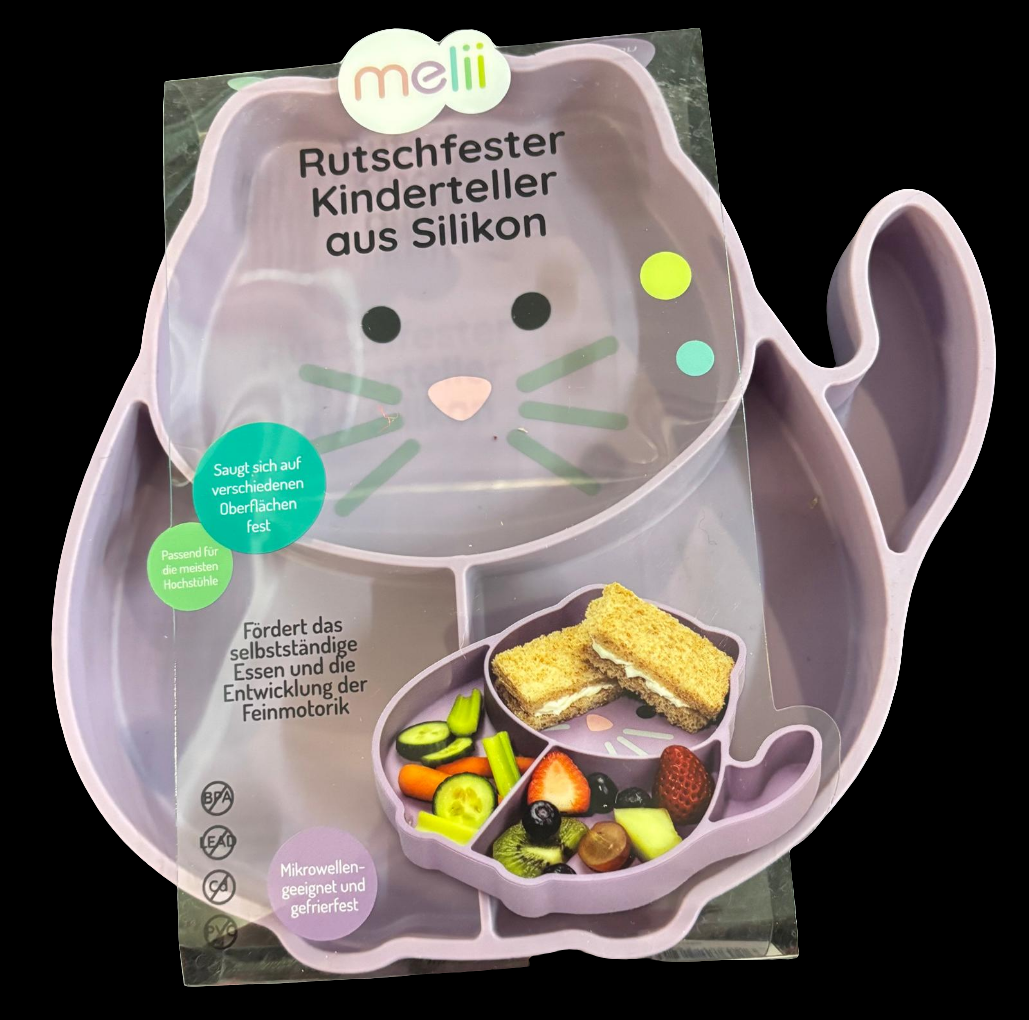 Silikon Teller Katze – Rutschfester Kinderteller