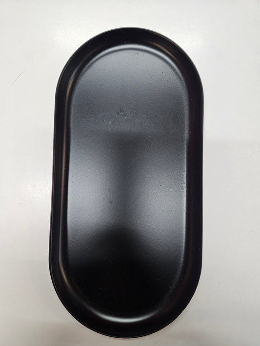 Modernes Deko-Tablett in Matt-Schwarz – Ovales Design
