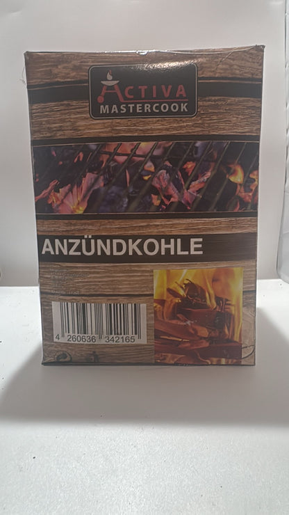 Activa Mastercook Anzündkohle Grillkohle mit Anzünder