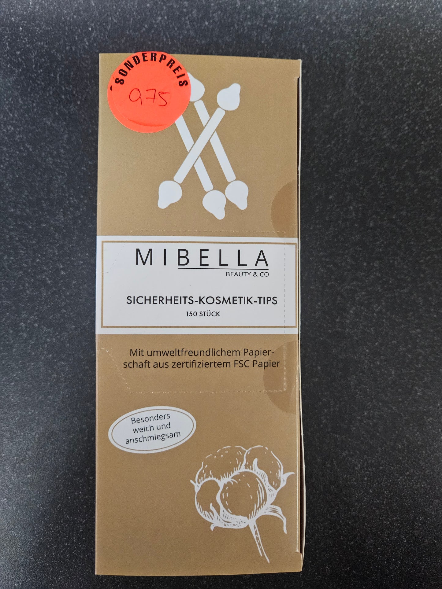 Mibella Sicherheits-Wattestäbchen 150 Stück – FSC Papier & Baumwolle