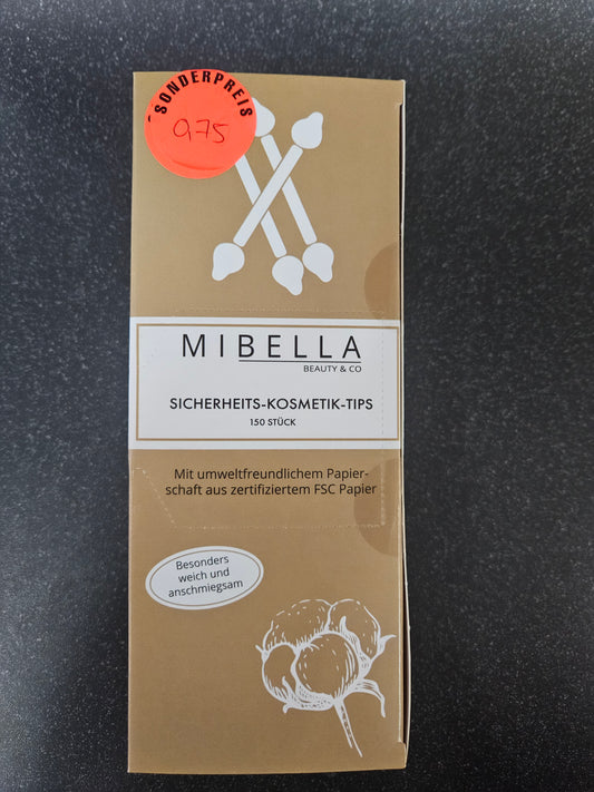 Mibella Sicherheits-Wattestäbchen 150 Stück – FSC Papier & Baumwolle