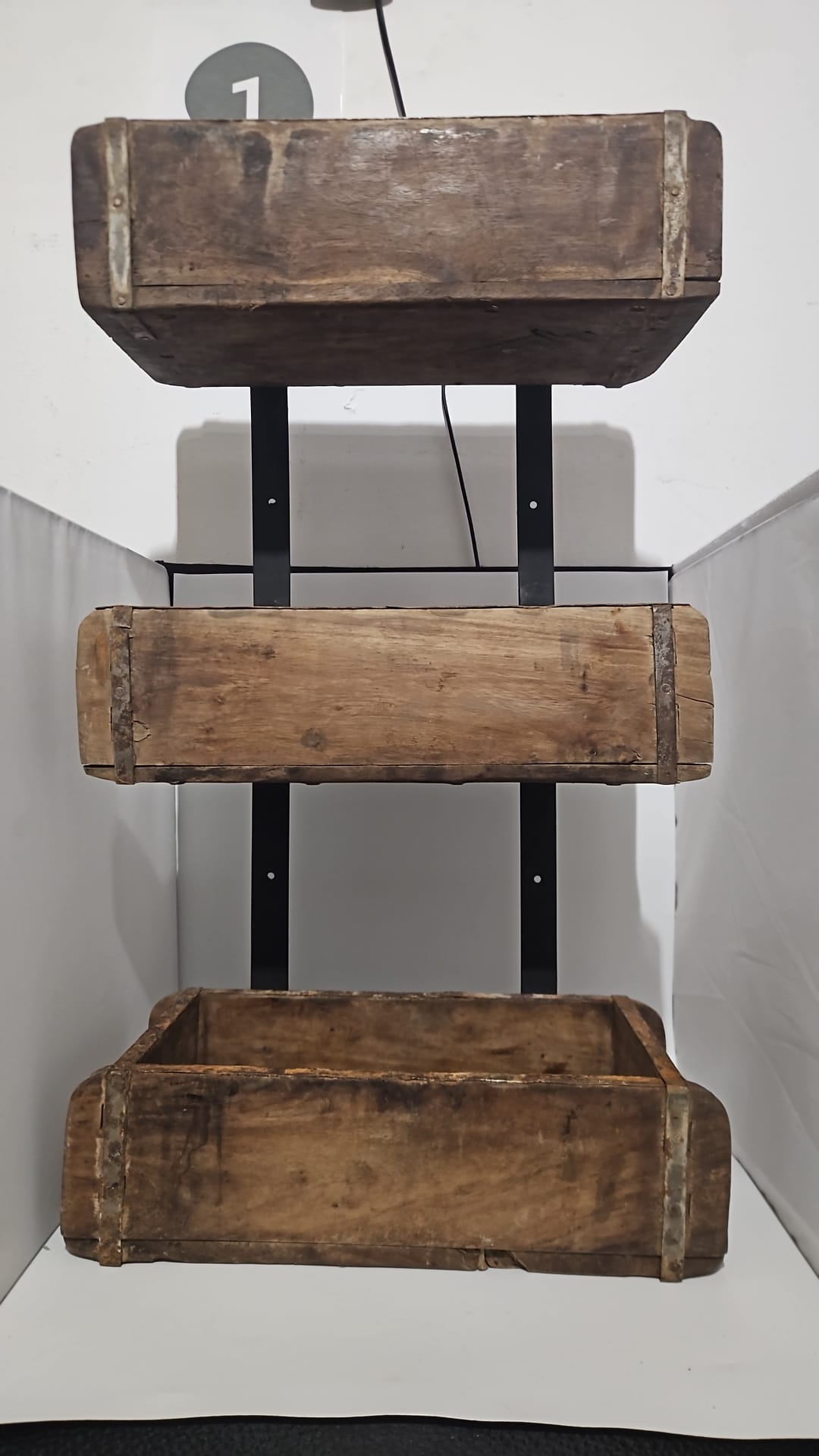 Holz Wandregal Ziegelform 3 Etagen Rustikal Vintage Regal