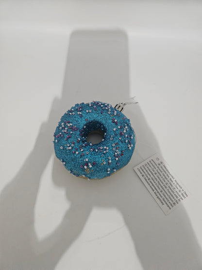 Baumschmuck Donut Blau Glitzer Anhänger DECO