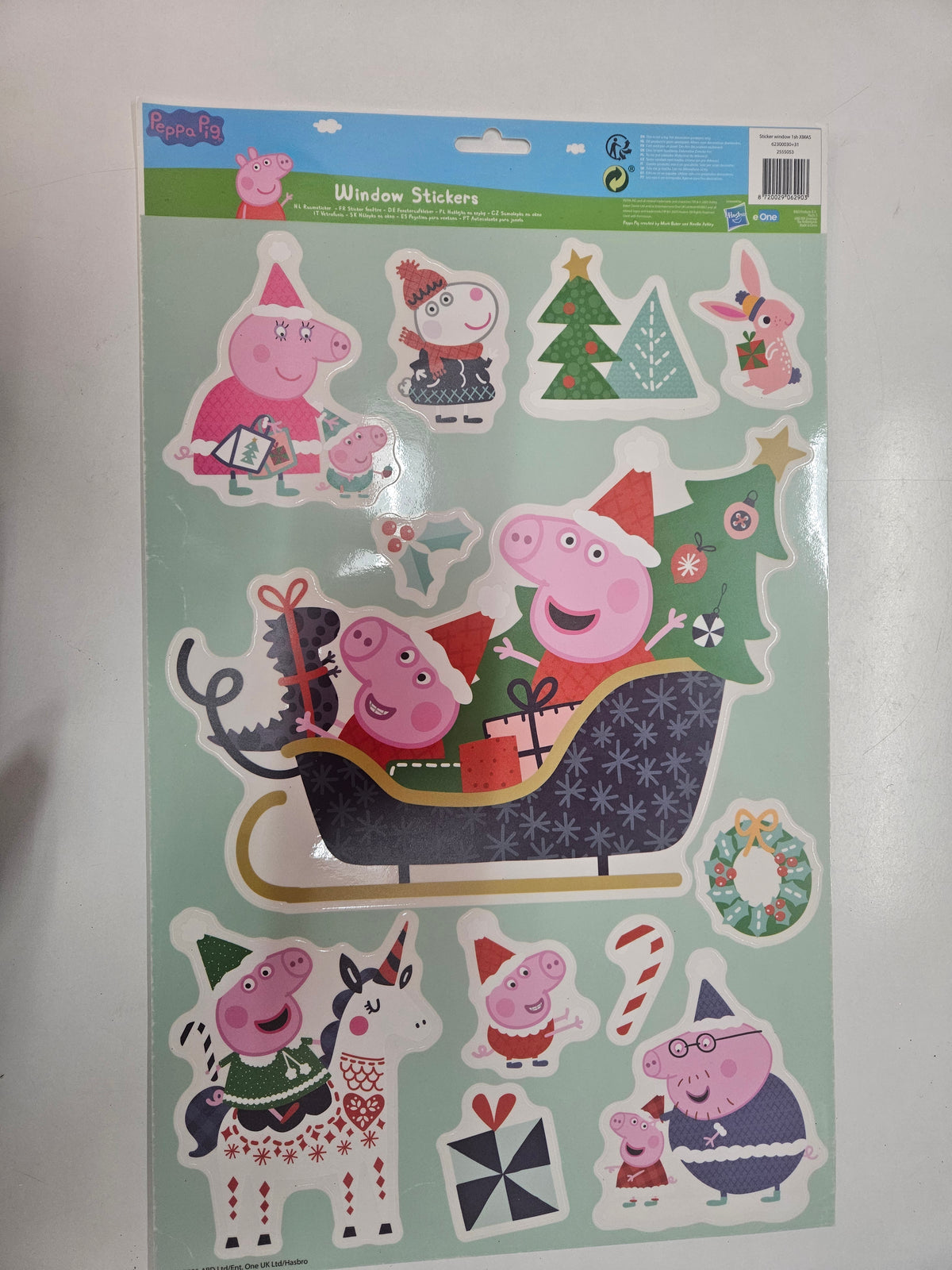 Peppa Wutz Fensterbilder Weihnachtssticker 48x29cm