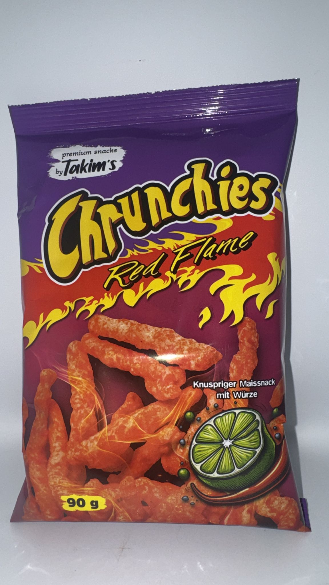 Takims Crunchies Red Flame 90g – Scharfer Erdnuss-Snack