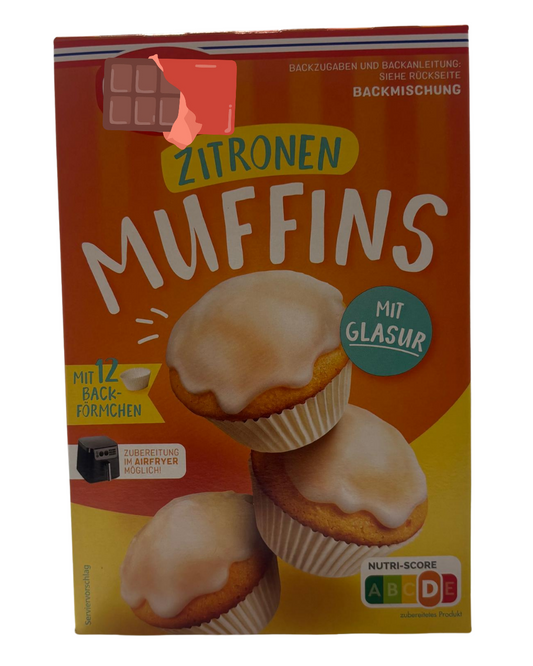 Zitronen Muffins Backmischung mit Glasur 455g Set