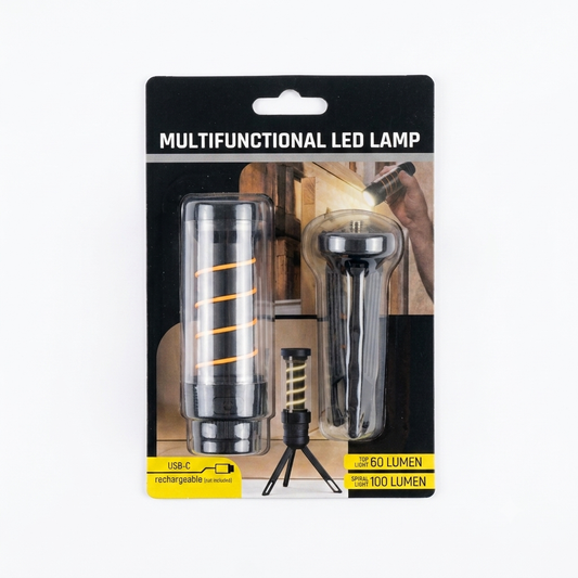 Multifunktionale LED Leuchte mit Stativ USB C Akku