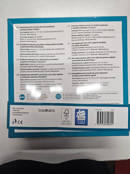 Geschenkset für Hunde – Kuscheldecke & Faultier-Kuscheltier