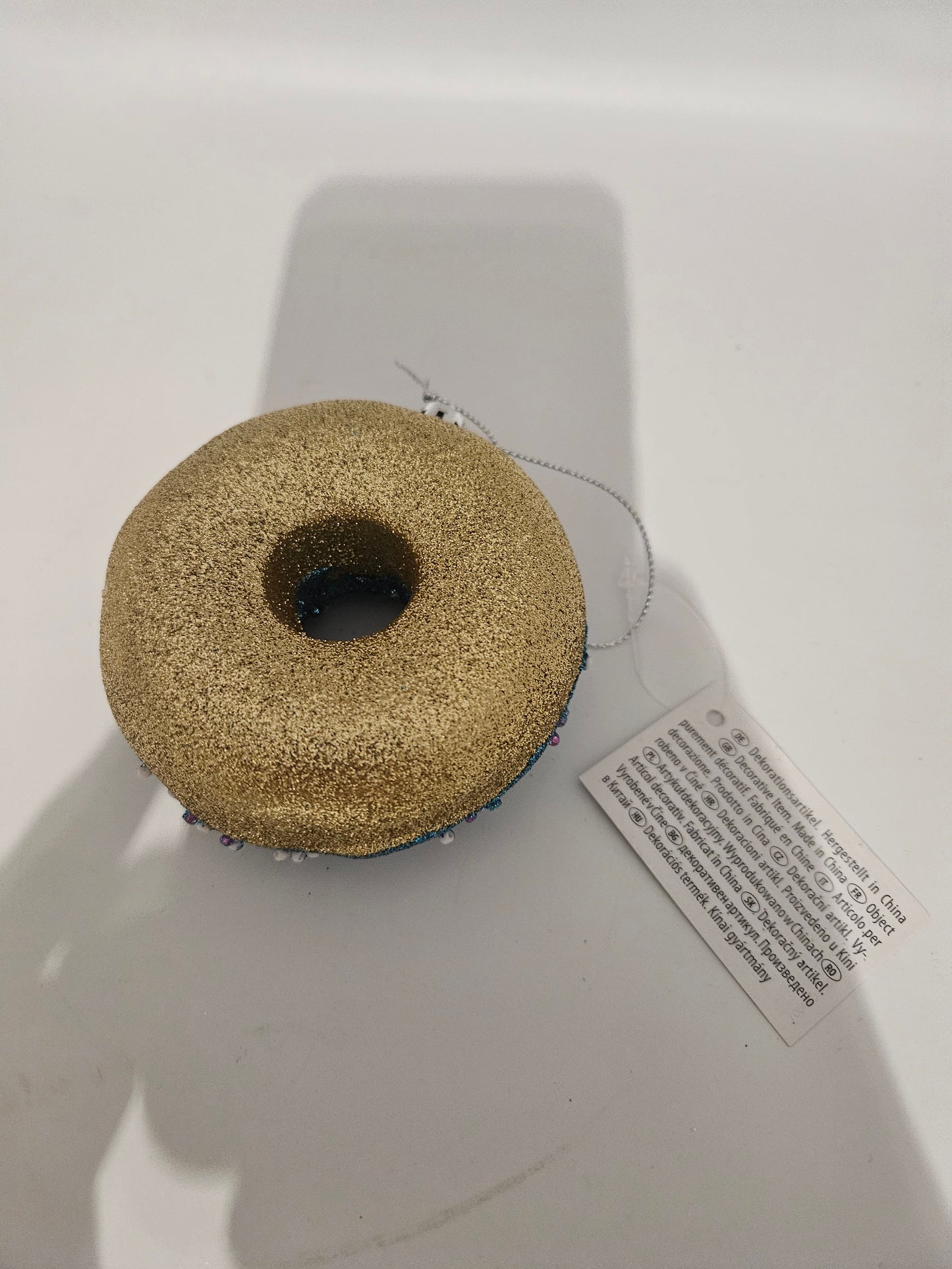 Baumschmuck Donut Blau Glitzer Anhänger DECO