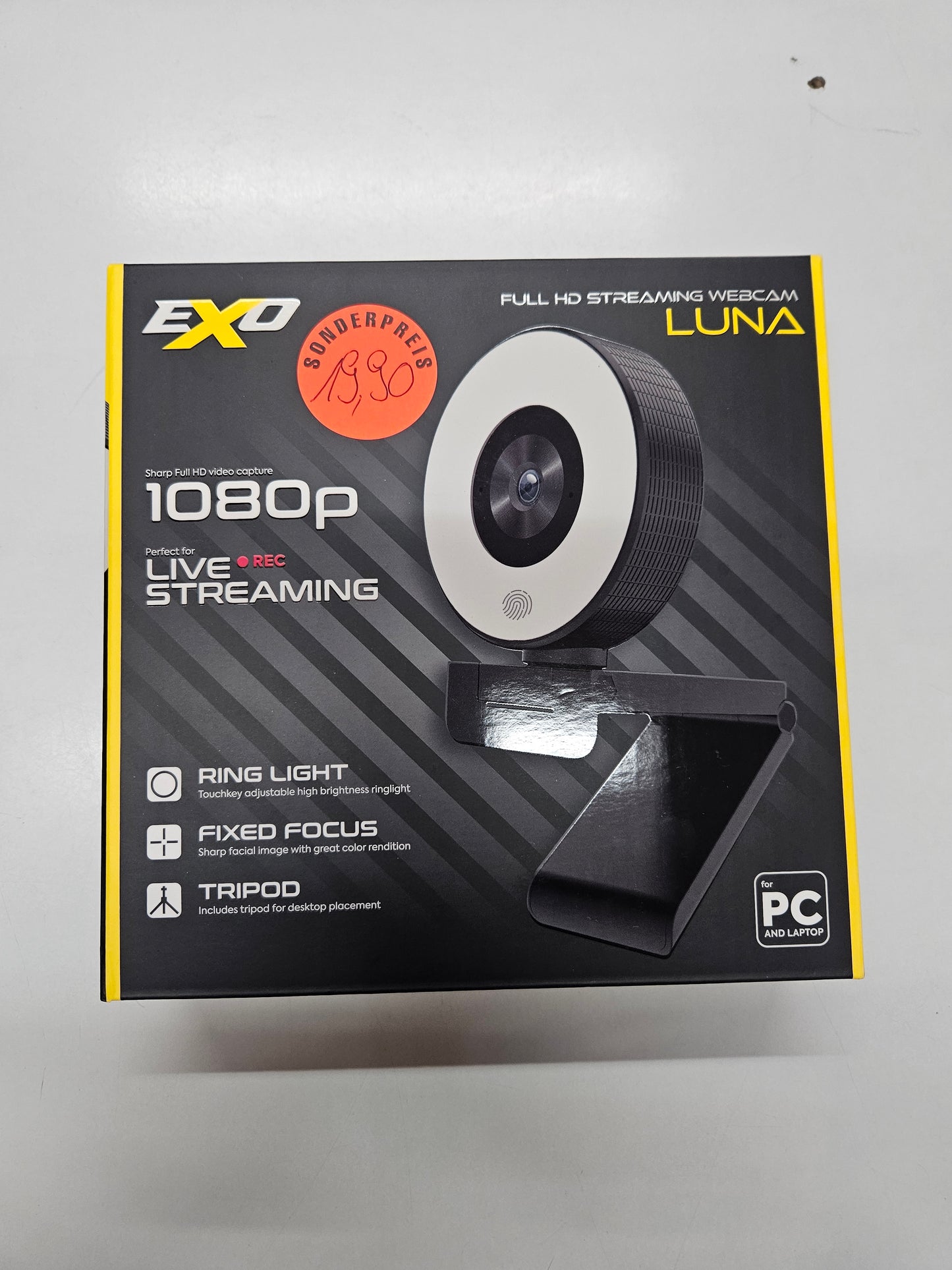 EXO Luna Webcam Full HD 1080p Ringlicht Streaming