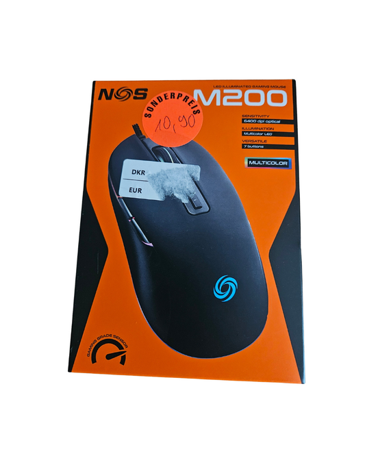 NOS M200 Gaming Maus LED Beleuchtet 6400 DPI 7 Tasten