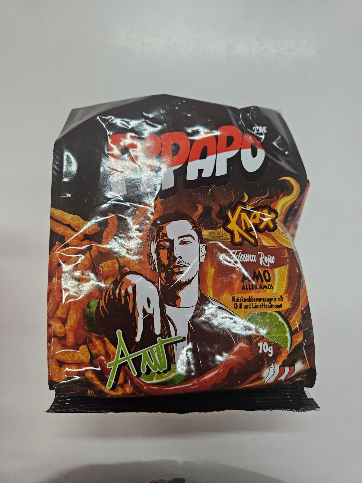 PiPAPO Knax Flama Roja Amo 70g – Mais-Snack Chili & Limette