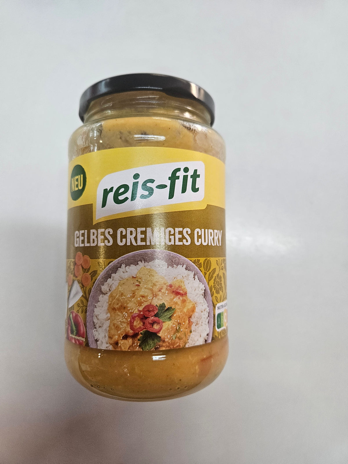 reis-fit Gelbes Cremiges Curry 410g – Currysauce mit Gemüse