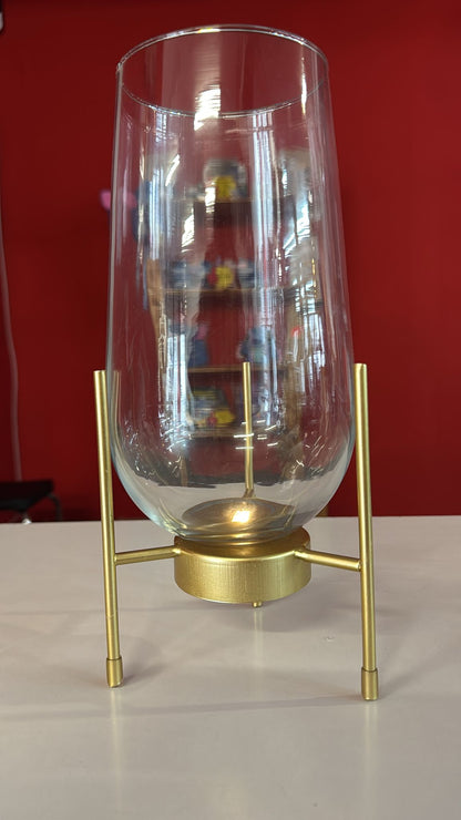 Klassische Deko-Vase mit LED – 29 cm, Zylinderform, für Blumen & LED-Kerzen