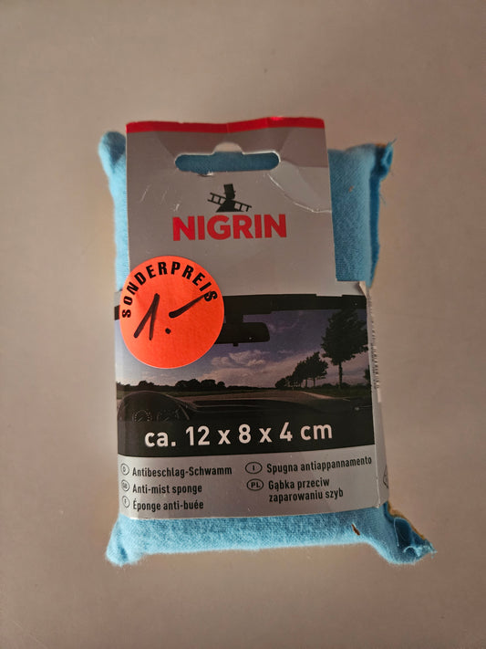 NIGRIN Antibeschlag-Schwamm 2in1 Autoschwamm 12x8x4cm