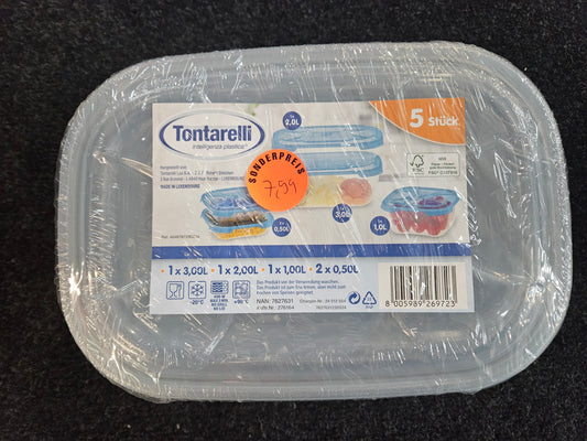 Tontarelli Frischhaltedosen Set 5-teilig BPA-frei mikrowellengeeignet