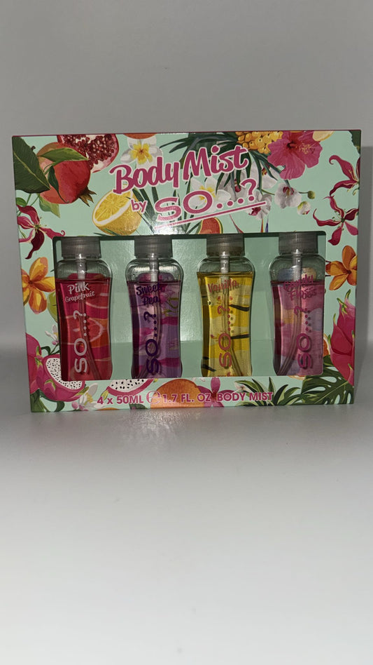SO…? Body Mist Set 4x50ml – Pink Grapefruit & Vanilla