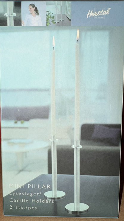 Mini Pillar Kerzenständer 2er-Set – Skandinavisches Design, Metall