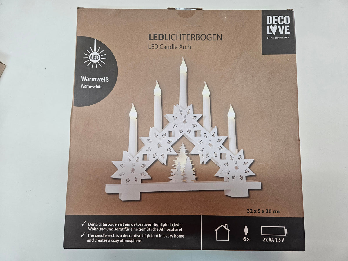 LED Lichterbogen Warmweiß 32x5x30cm Sternen-Optik – Deco Love