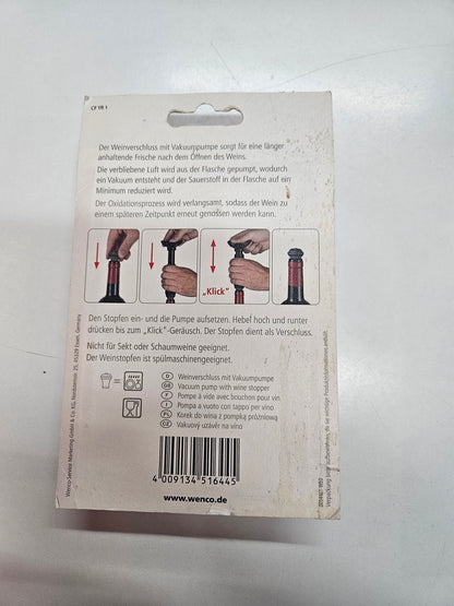 Wenco Weinverschluss mit Vakuumpumpe – Frischer Wein länger genießen