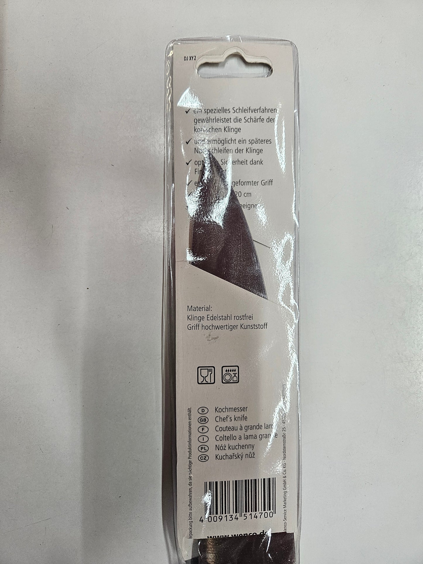 Wenco Kochmesser 20 cm – Scharfes Edelstahlmesser mit Fingerschutz