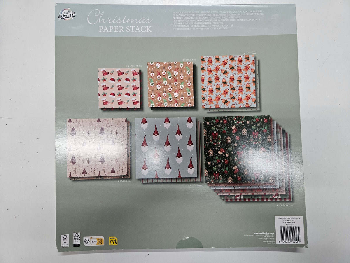 Motivpapier-Set Weihnachts-Block 24 Blatt – Scrapbooking FSC