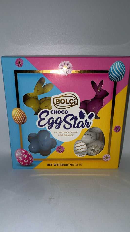 Bolçi Choco Egg Star 235g – Oster Dragees (MHD überschritten)
